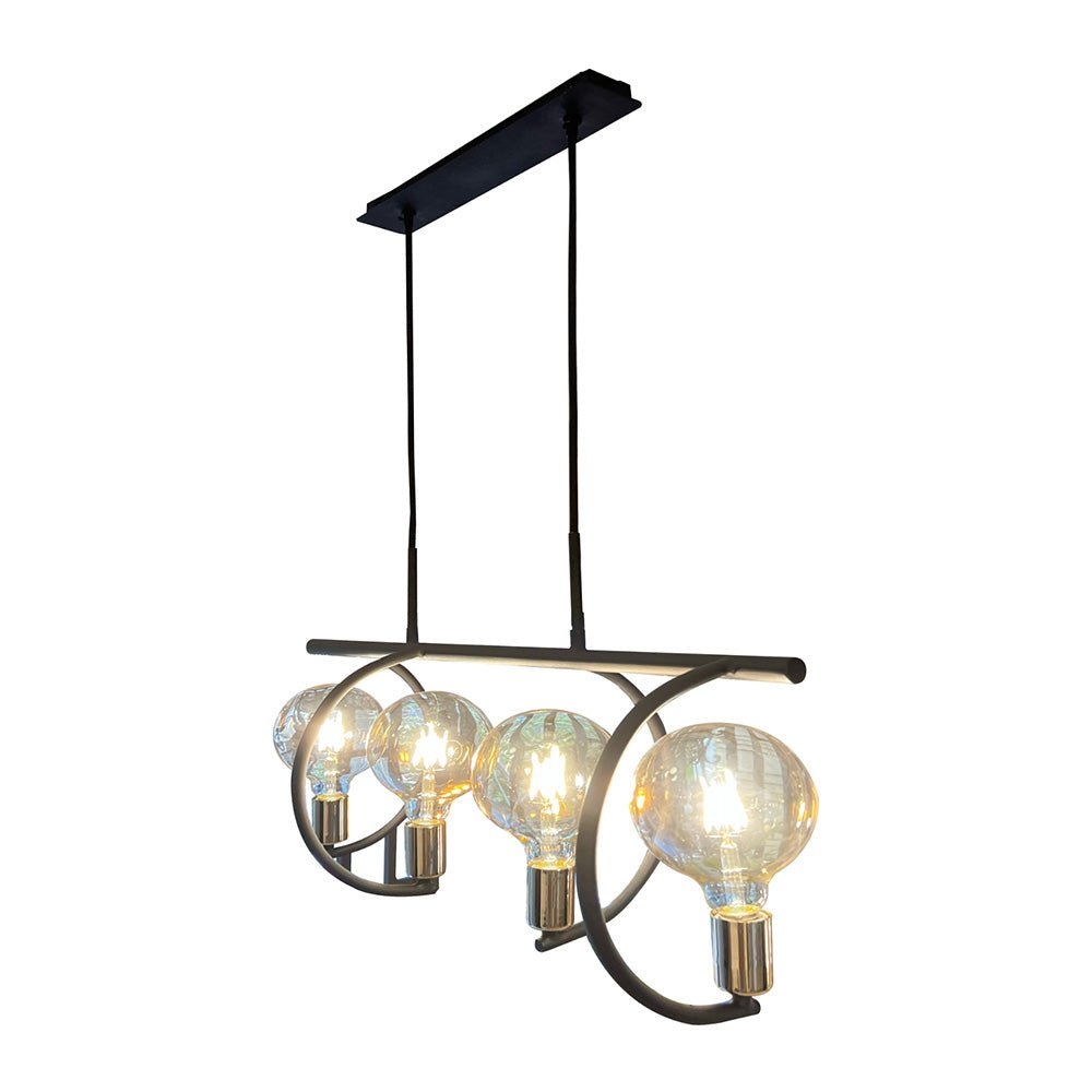 Lámpara de Techo Colgante y Ajustable Vanta Negro y Dorado 38x280cm de 4 Luces - LAMPARAS DE TECHO | Bylmo