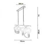 Lámpara de Techo Colgante y Ajustable Vanta Negro y Dorado 38x280cm de 4 Luces - LAMPARAS DE TECHO | Bylmo