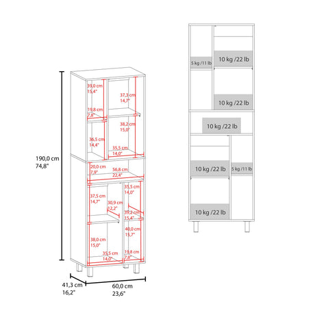 Alacena Bryce Blanco x39.6cm con Dos Puertas y con Patas - ALACENAS Y MUEBLES MICROONDAS | Bylmo