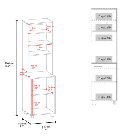 Módulo Para Microondas Antares Blanco x50.3cm con Dos Puertas y con Patas - ALACENAS Y MUEBLES MICROONDAS | Bylmo