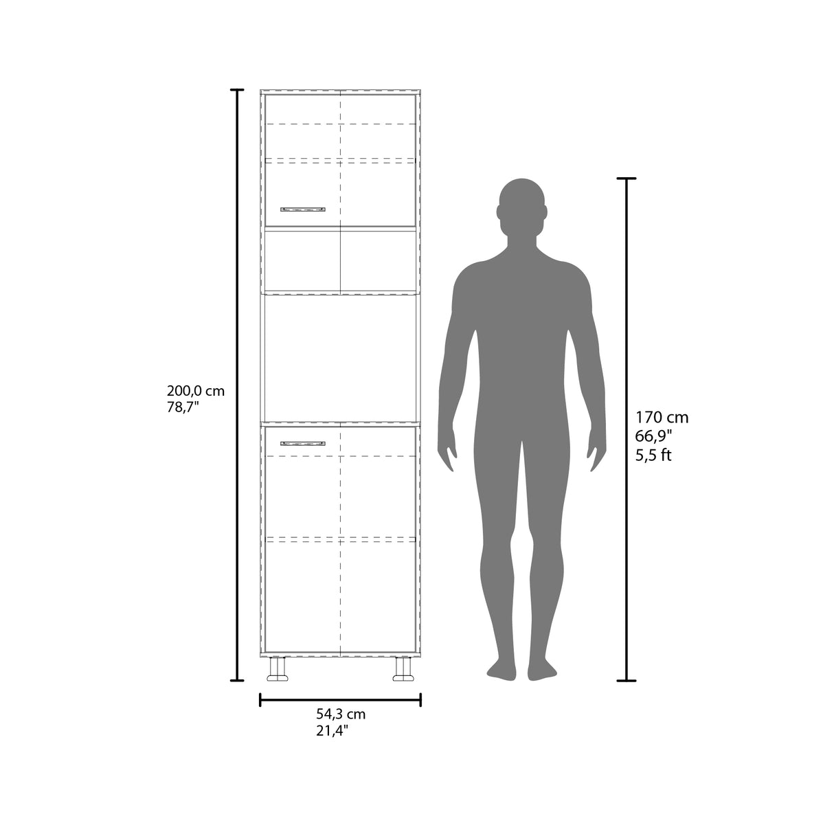 Módulo Para Microondas Antares Blanco x50.3cm con Dos Puertas y con Patas - ALACENAS Y MUEBLES MICROONDAS | Bylmo
