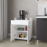 Mueble Auxiliar de Cocina Glover Blanco x47.7cm con Rodachines y con Tres Compartimientos - BARRAS Y MUEBLES AUXILIARES | Bylmo