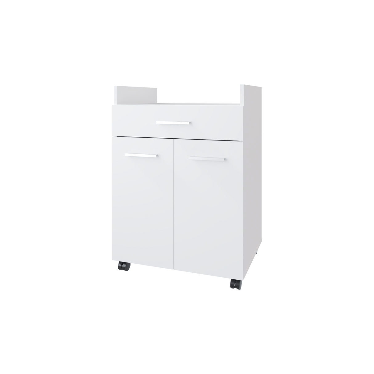 Mueble Auxiliar de Cocina Glover Blanco x47.7cm con Rodachines y con Tres Compartimientos - BARRAS Y MUEBLES AUXILIARES | Bylmo