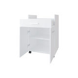 Mueble Auxiliar de Cocina Glover Blanco x47.7cm con Rodachines y con Tres Compartimientos - BARRAS Y MUEBLES AUXILIARES | Bylmo