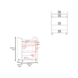 Mueble Auxiliar de Cocina Glover Blanco x47.7cm con Rodachines y con Tres Compartimientos - BARRAS Y MUEBLES AUXILIARES | Bylmo