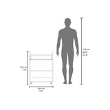 Mueble Auxiliar de Cocina Glover Blanco x47.7cm con Rodachines y con Tres Compartimientos - BARRAS Y MUEBLES AUXILIARES | Bylmo