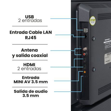 Televisor Led Smart Google 89.3x51cm de 40 Pulgadas FULL HD 1080P Con Wifi Integrado y Con Bluetooth - TELEVISORES | Bylmo