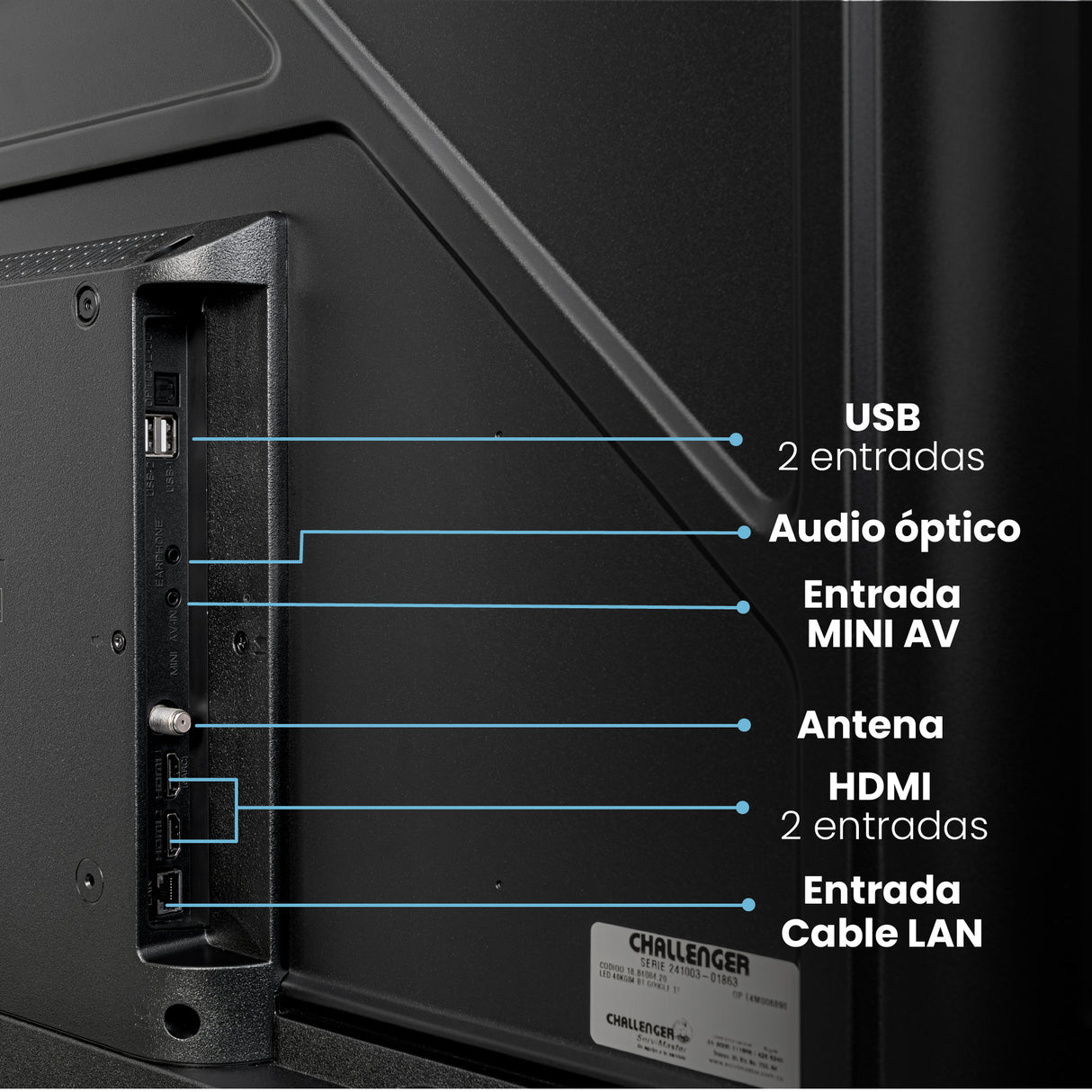 Televisor Led Smart Google 108.3x61cm de 43 Pulgadas FULL HD 1080P Con Wifi Integrado y Con Bluetooth - TELEVISORES | Bylmo