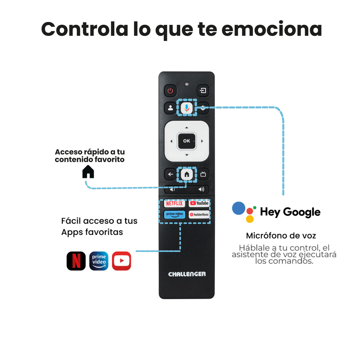 Televisor Challenger Led Smart Google 111.2x64.2cm De 50 Pulgadas 4k 2160p Con Wifi Integrado Y Con Bluetooth - TELEVISORES | Bylmo