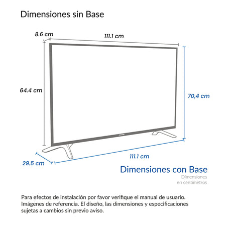 Televisor Led Smart Google 111.1x64.2cm de 50 Pulgadas 4K 2160P Con Wifi Integrado y Con Bluetooth - TELEVISORES | Bylmo