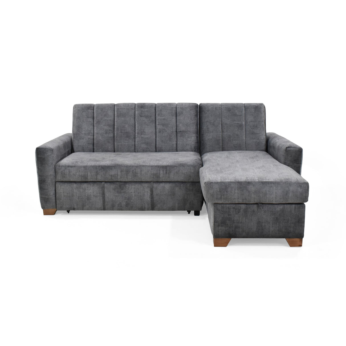 Sofá Cama Izquierdo Apolo Gris 220x92cm De Tres Puestos Reclinable Con Apoya Brazos y con Almacenamiento - SOFAS Y POLTRONAS | Bylmo