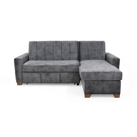 Sofá Cama Izquierdo Apolo Gris 220x92cm De Tres Puestos Reclinable Con Apoya Brazos y con Almacenamiento - SOFAS Y POLTRONAS | Bylmo