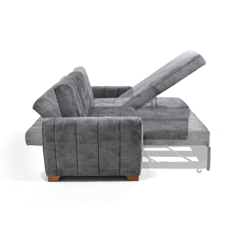 Sofá Cama Izquierdo Apolo Gris 220x92cm De Tres Puestos Reclinable Con Apoya Brazos y con Almacenamiento - SOFAS Y POLTRONAS | Bylmo