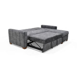 Sofá Cama Izquierdo Apolo Gris 220x92cm De Tres Puestos Reclinable Con Apoya Brazos y con Almacenamiento - SOFAS Y POLTRONAS | Bylmo