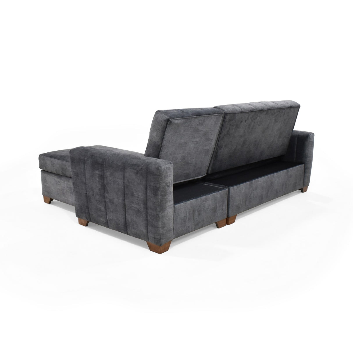 Sofá Cama Izquierdo Apolo Gris 220x92cm De Tres Puestos Reclinable Con Apoya Brazos y con Almacenamiento - SOFAS Y POLTRONAS | Bylmo