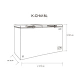 Congelador Blanco 141.6x82.5cm de 418 Litros con Iluminación Interna y con Dos Compartimientos - CONGELADORES | Bylmo
