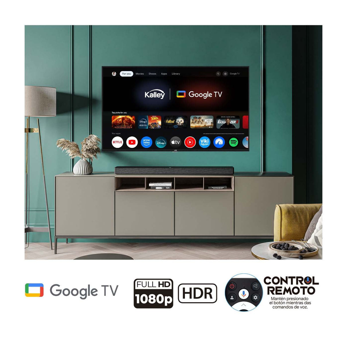 Televisor Kalley Smart LED Full HD 40 Pulgadas Google Negro 102.5x60.5cm con Wifi Integrado y con Bluetooth - TELEVISORES | Bylmo