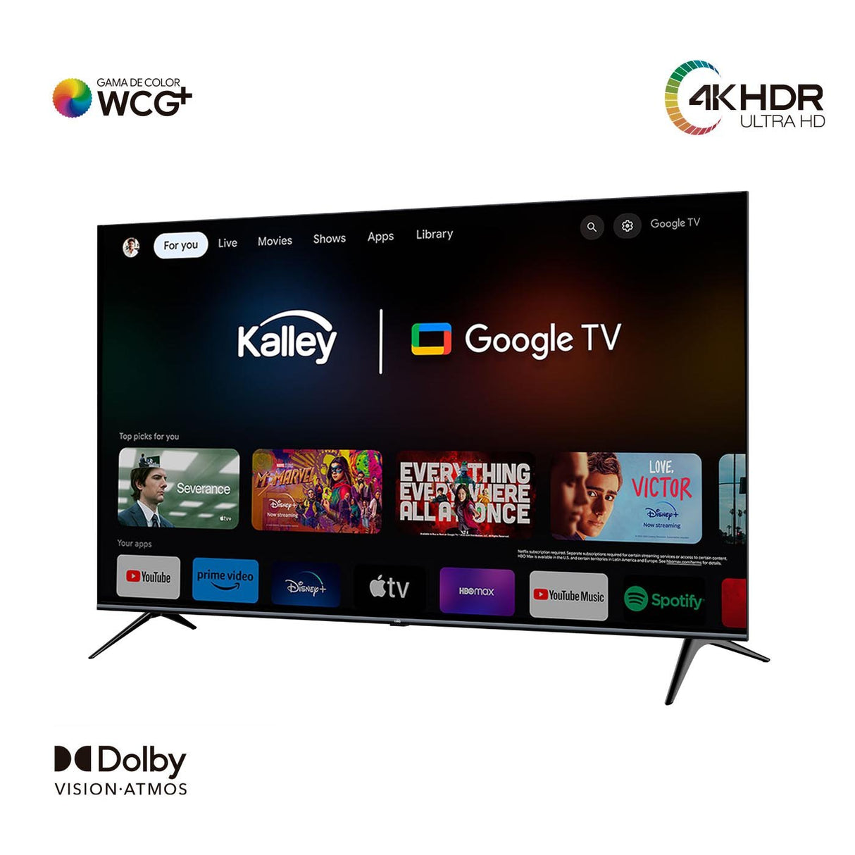 Televisor Kalley Smart QLED 4K 70 Pulgadas Google Negro 173x103cm con Wifi Integrado y con Bluetooth - TELEVISORES | Bylmo