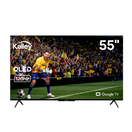Televisor Kalley Smart QLED 4K 55 Pulgadas Google Negro 135x83cm con Wifi Integrado y con Bluetooth - TELEVISORES | Bylmo