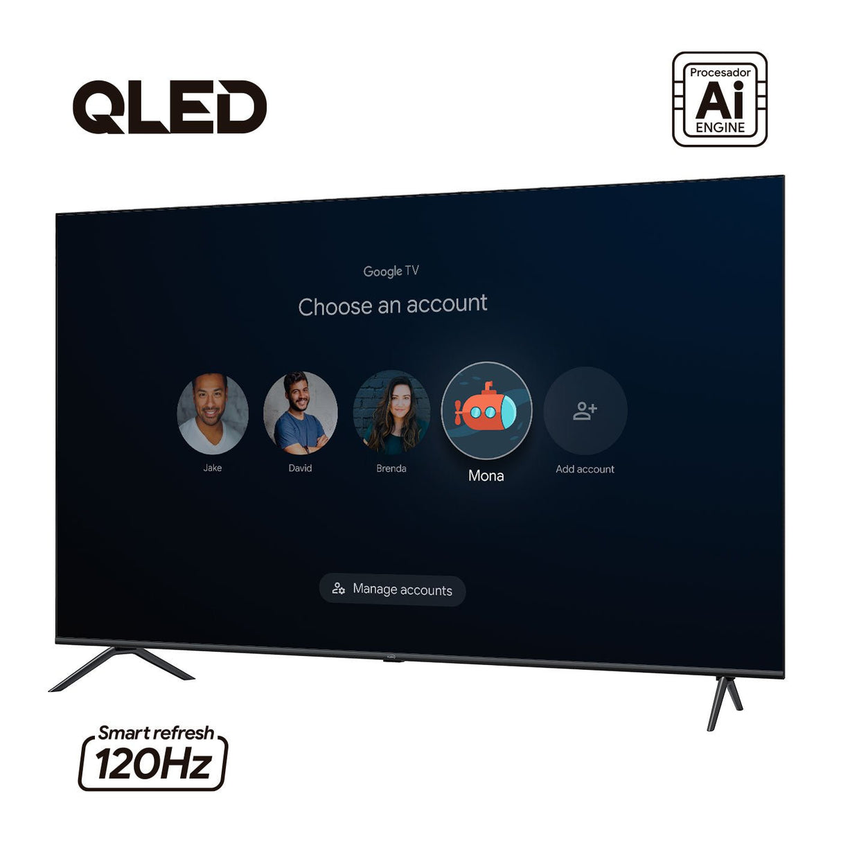 Televisor Kalley Smart QLED 4K 65 Pulgadas Google Negro 160x96cm con Wifi Integrado y con Bluetooth - TELEVISORES | Bylmo