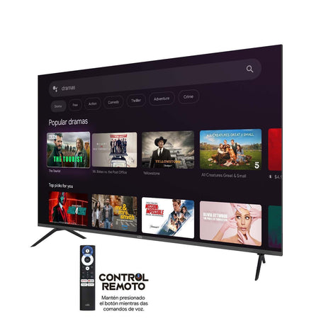 Televisor Kalley Smart QLED 4K 75 Pulgadas Google Negro 184x110.3cm con Wifi Integrado y con Bluetooth - TELEVISORES | Bylmo
