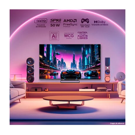 Televisor Kalley Smart QLED 4K 55 Pulgadas Google Negro 133.5x82.5cm con Wifi Integrado y con Bluetooth - TELEVISORES | Bylmo