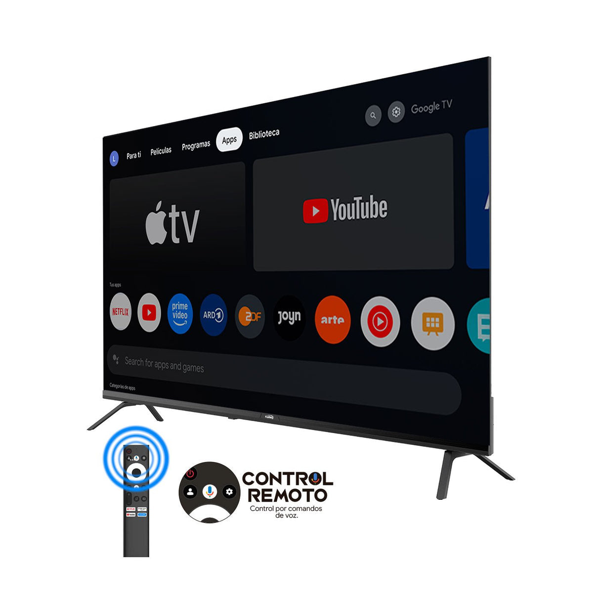 Televisor Kalley Smart LED 4K 60 Pulgadas Google Negro 146.5x88.3cm con Wifi Integrado y con Bluetooth - TELEVISORES | Bylmo