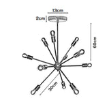 Lámpara de Techo Led Átomo Dorado y Negro 13x60cm Ajustable de Doce Luces - LAMPARAS DE TECHO | Bylmo