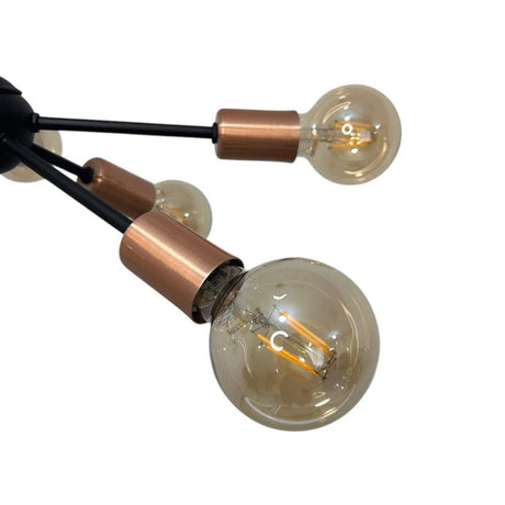 Lámpara de Techo Led Átomo Dorado y Negro 20x34cm Ajustable de Ocho Luces - LAMPARAS DE TECHO | Bylmo