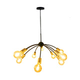 Lámpara de Techo Led Átomo Dorado y Negro 66x26cm Ajustable de Diez Luces - LAMPARAS DE TECHO | Bylmo