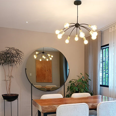 Lámpara de Techo Led Átomo Dorado y Negro 66x26cm Ajustable de Diez Luces - LAMPARAS DE TECHO | Bylmo