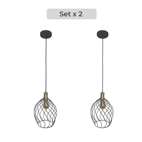 Set x 2 Lámparas de Techo Led Negro 23x33cm Ajustable de Una Luz - LAMPARAS DE TECHO | Bylmo