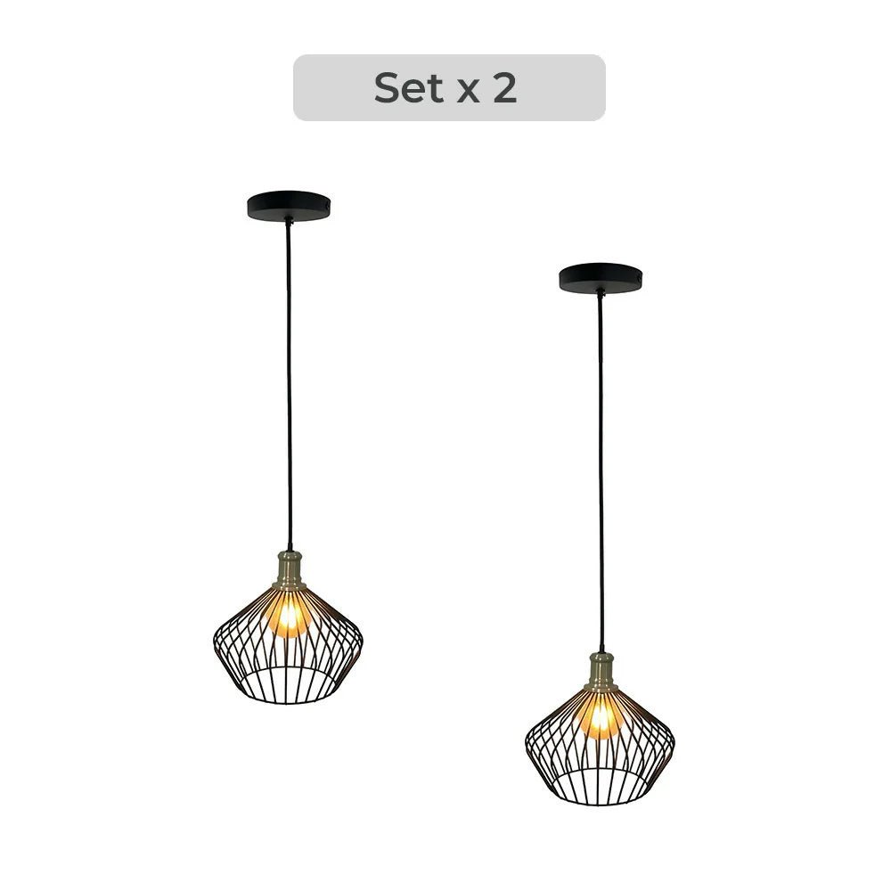 Set x 2 Lámparas de Techo Led Negro 27x25cm Ajustable de Una Luz - LAMPARAS DE TECHO | Bylmo