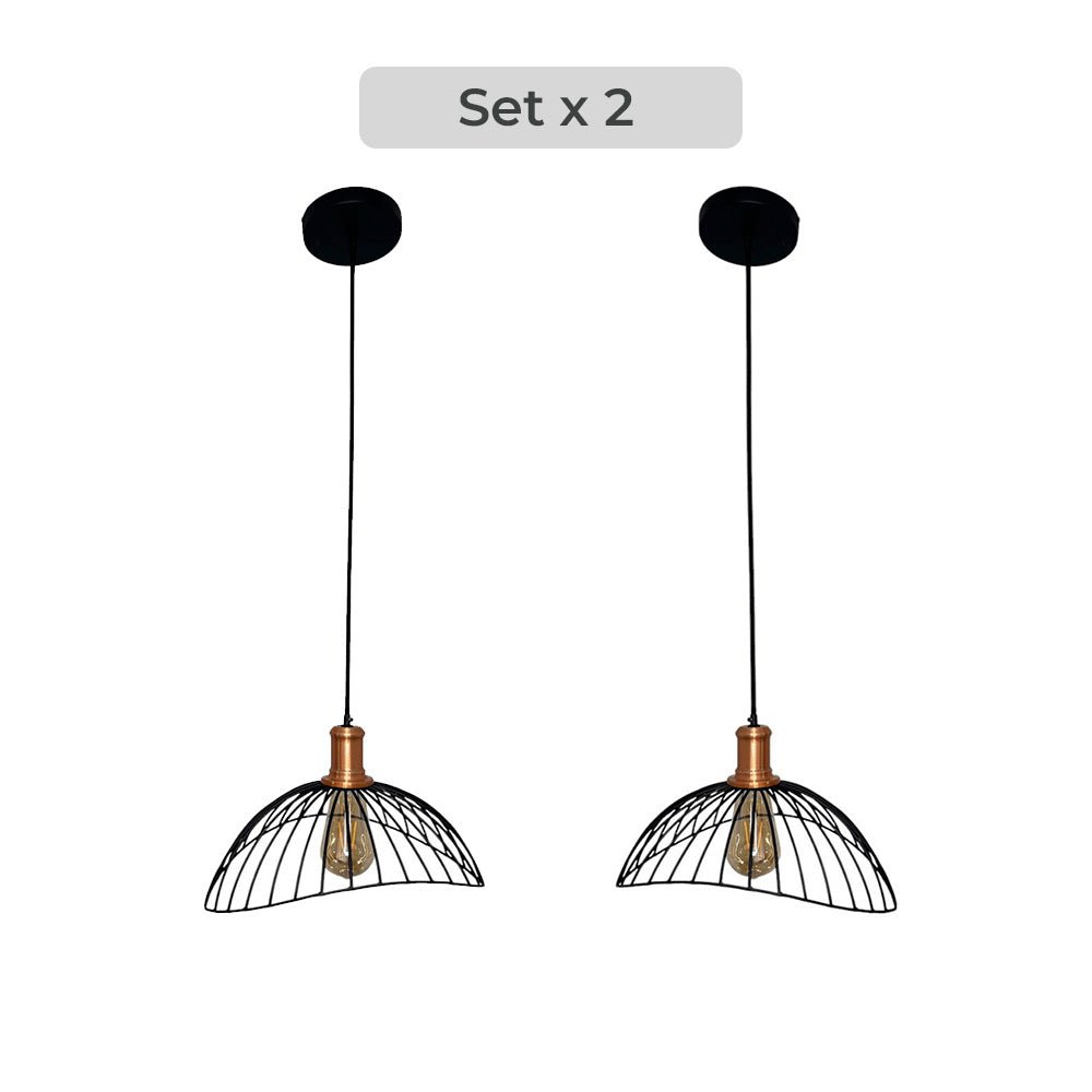 Set x 2 Lámparas de Techo Led Yakarta Negro y Dorado 33x20cm Ajustable de Una Luz - LAMPARAS DE TECHO | Bylmo