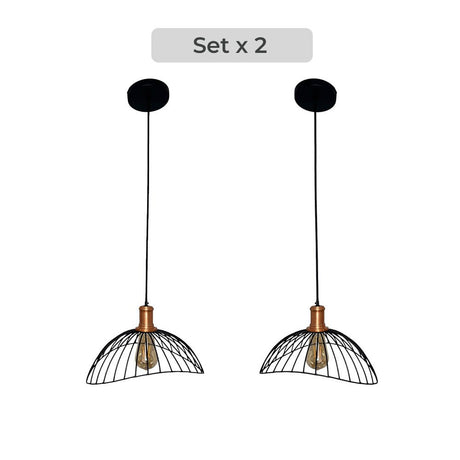 Set x 2 Lámparas de Techo Led Yakarta Negro y Dorado 33x20cm Ajustable de Una Luz - LAMPARAS DE TECHO | Bylmo