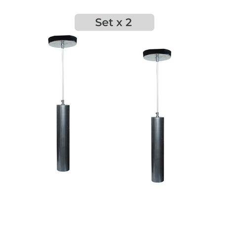 Set x 2 Lámparas de Techo Led Plata 6x30cm Ajustable de Una Luz - LAMPARAS DE TECHO | Bylmo
