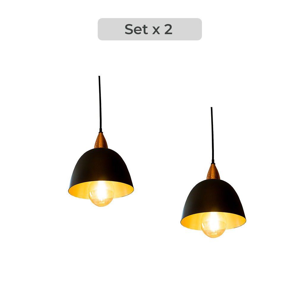 Set x 2 Lámparas de Techo Led Lynet Negro y Dorado 20x19.5cm Ajustable de Una Luz - LAMPARAS DE TECHO | Bylmo