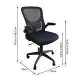 Silla de Oficina Bogota Negro 59x106.5cm con Ruedas con Soporte Lumbar y Espaldar Reclinable - SILLAS DE OFICINA | Bylmo