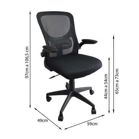 Silla de Oficina Bogota Negro 59x106.5cm con Ruedas con Soporte Lumbar y Espaldar Reclinable - SILLAS DE OFICINA | Bylmo