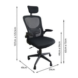 Silla de Oficina Bogota Negro 59x125.5cm con Ruedas con Soporte Lumbar y Espaldar Reclinable - SILLAS DE OFICINA | Bylmo