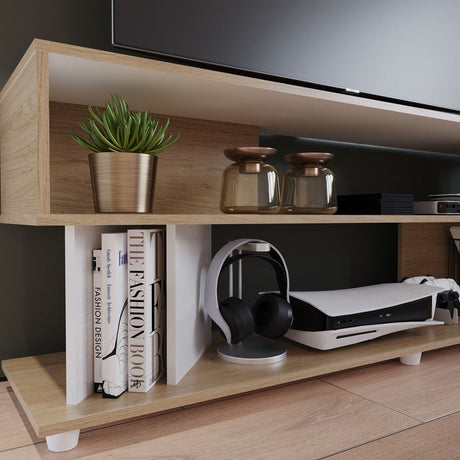 Mesa para TV Win Rovere 160x56cm para TV Hasta 60 Pulgadas sin Cajones - MUEBLES DE TV | Bylmo