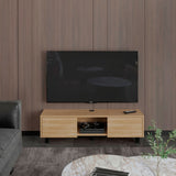 Repisa para TV Flotante Glen Fresno Europeo 125.1x26.8cm para TV Hasta 50 Pulgadas sin Cajones y con Ranuras para Cables - MUEBLES DE TV | Bylmo