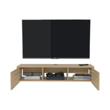 Repisa para TV Flotante Glen Fresno Europeo 125.1x26.8cm para TV Hasta 50 Pulgadas sin Cajones y con Ranuras para Cables - MUEBLES DE TV | Bylmo