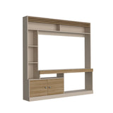 Centro de Entretenimiento Blaine Capri y Fresno Europeo 180x180.6cm para TV Hasta 70 Pulgadas sin Cajones - MUEBLES DE TV | Bylmo