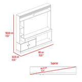 Centro de Entretenimiento Blaine Capri y Fresno Europeo 180x180.6cm para TV Hasta 70 Pulgadas sin Cajones - MUEBLES DE TV | Bylmo