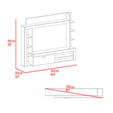 Centro de Entretenimiento Cecil Fresno Europeo y Wengue 215.8x178.1cm para TV Hasta 75 Pulgadas sin Cajones y con Ranuras para Cables - MUEBLES DE TV | Bylmo