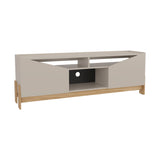 Rack de TV Holanda Capri y Fresno Europeo 160x56cm para TV Hasta 70 Pulgadas sin Cajones y con Ranuras para Cables - MUEBLES DE TV | Bylmo