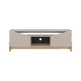 Rack de TV Holanda Capri y Fresno Europeo 160x56cm para TV Hasta 70 Pulgadas sin Cajones y con Ranuras para Cables - MUEBLES DE TV | Bylmo