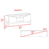 Rack de TV Holanda Capri y Fresno Europeo 160x56cm para TV Hasta 70 Pulgadas sin Cajones y con Ranuras para Cables - MUEBLES DE TV | Bylmo