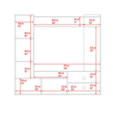 Rack de TV Nolic Fresno Europeo y Capri 178.5x167cm para TV Hasta 60 Pulgadas sin Cajones y con Ranuras para Cables - MUEBLES DE TV | Bylmo